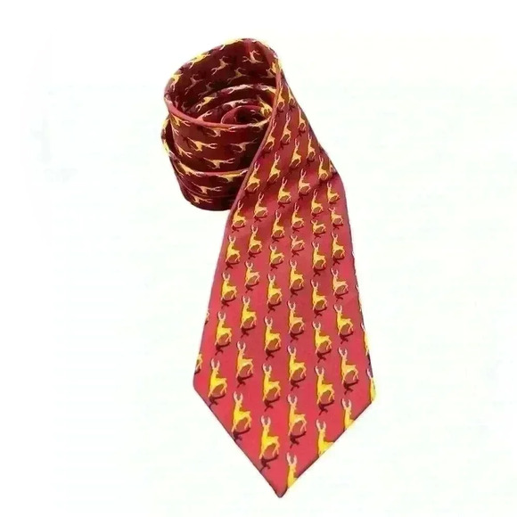 Bird Dog Bay Men’s Silk Tie COMPLETE HARE COVERAGE: TIE – BURGUNDY - Picture 5 of 5